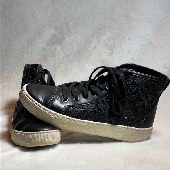 Sam Edelman Shoes - Sam Edelman Black Perforated High Top Sneaker